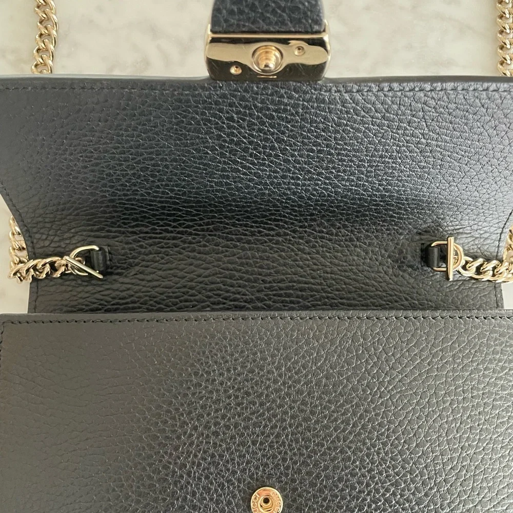 Gucci Black Leather Interlocking GG Wallet On Chain (SOLD) - Picture 12 of 13